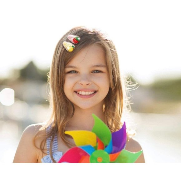 5 PCs Confetti Fruit Shaker Snap Hair Clips for Girls and Adults - Picture 3 of 13